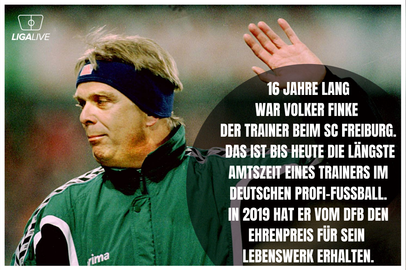 Am 20.02.1998 winkt Volker Finke schon mal enttäuscht ab. Foto: Imago Images. Infografik by Ligalive / Andjela Jankovic