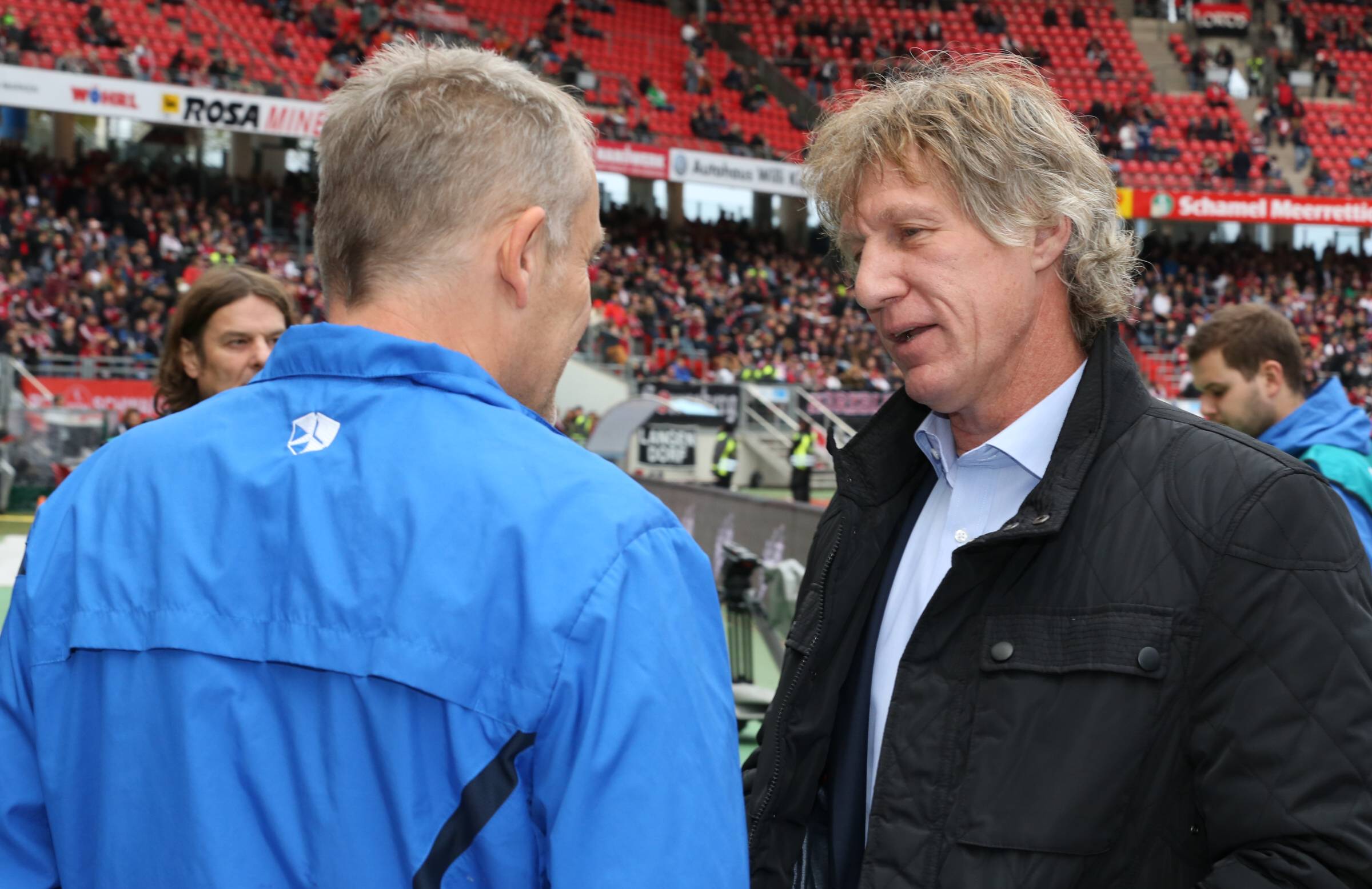 Christian Streich hat Ärger mit Gertjan Verbeek in der Spielzeit 2013/14. Foto: Imago Images